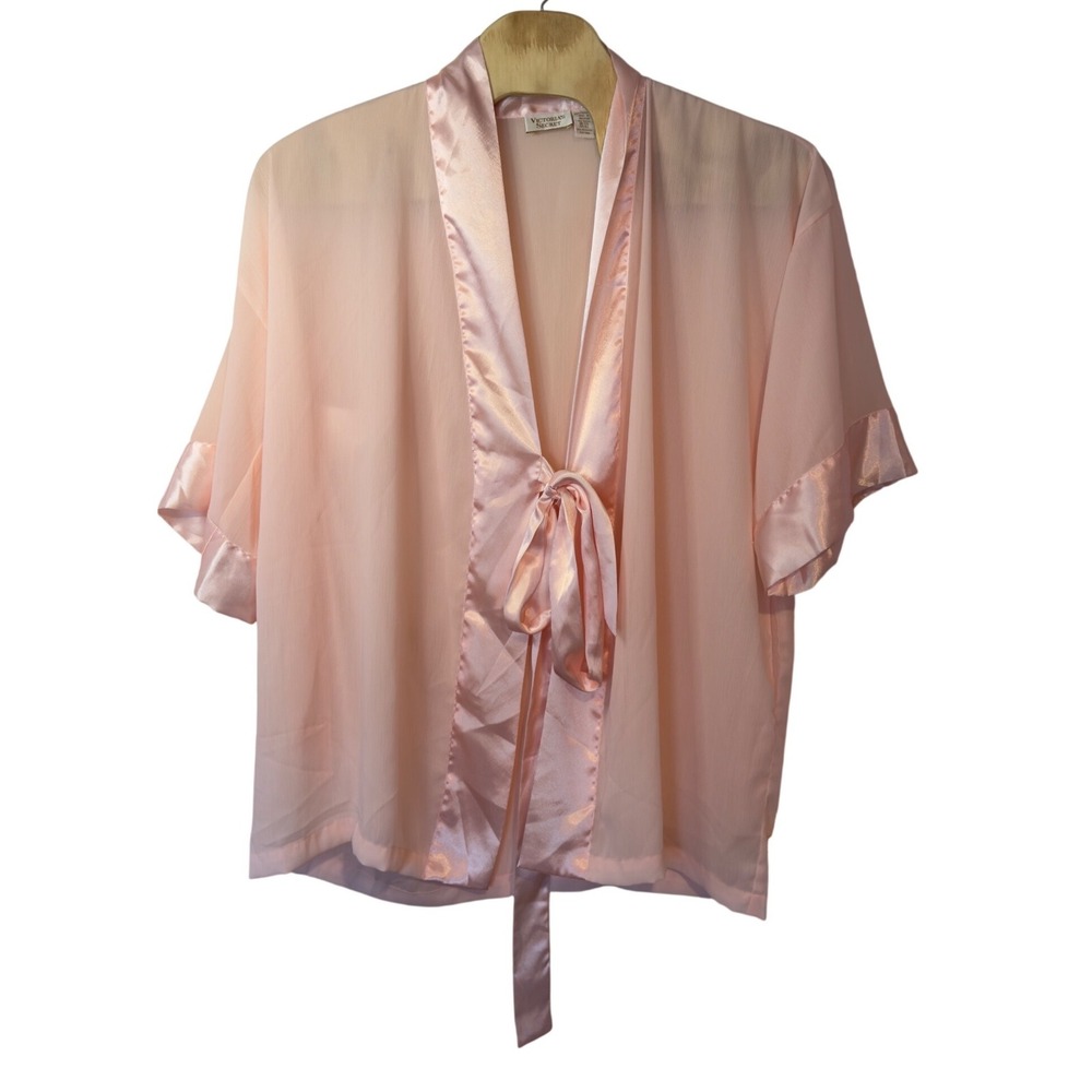 Victorias Secret VTG‎ Gold Label 90s Sheer Chiffon Robe One Size Pink Feminine